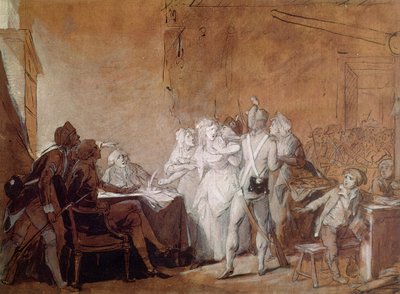 De Arrestatie van Charlotte Corday door Louis Leopold Boilly